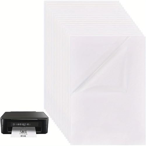 50 Stück A4 A5 Klebefolie Transparent, Sticker Papier Zum Bedrucken, Matt Laminierfolien A4,Wasserfest Bedruckbar Vinylfolie, für Laminiergerät (A4x25, A5x25)