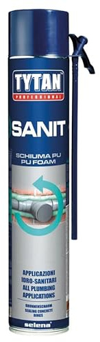 Tytan PU-Schaum Sanit Manuell 750 ml, Expansionsdichtstoff für Sanitär, Rohre, Badewannen und Duschkabinen, Dämmstoff für Wärme- und Schalldämmung, Schimmel- und Feuchtigkeitsbeständig