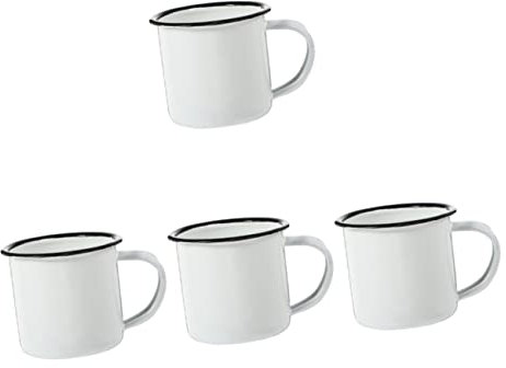 SHOWERORO Tazas Vintage Porcelana 4 Piezas Vaso De Antiguo Taza Para Beber Vajilla Para El Hogar Térmico Taza De Camping Taza De Coctel Cubiertos Para Acampar Taza De Agua De Lata Rojo Tazas Planchar