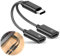 Adaptateur Double USB C Jack Casque et Chargeur, 2 en 1 Adaptateur Double USB C, Câble TPE Robuste et Portable, Double Prise Jack de Type C Compatible avec Sam-sung Galaxy S23/S22/S21/Pixel