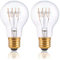 FLSNT Dimmbar E27 LED Warmweiss, A60 LED Spiral Filament Edison Glühbirne Vintage, 4W(Ersetzt 40W), 350LM Deko Glühbirne, 2200K Warmweiß, Klar Glas, 2 Stück
