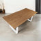 Bett11 Esstisch 200x100 cm Holz 40mm Eiche-Optik, U-Gestell weiß, Baumkantentisch aus Holz, Casa Massiva