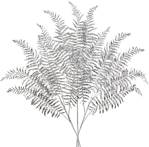76cm Kunstpalme Pflanzen Blätter Dekoration Künstliche Farnzweig Gold Kunstpflanze Kunstzweig Weihnachten Deko Künstliche Farn für Feiertags-Esstischdekoration Heimdekoration, DIY-Blumenarrangement