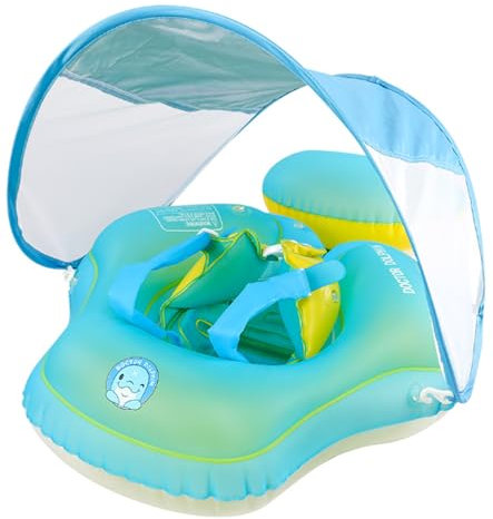 Octonyluck Bouee Bebe, Bouée Bébé avec Auvent SPF 50+, Bouee Bebe Piscine, Bouée Enfant Piscine Bouee, Siège de Piscine avec Auvent Amovible pour Bébé 3 Mois-36 Mois