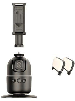 Sirxlevcy AI Smart Gimbal 360° Rotazione Auto Face Tracking Gimbal con Doppia Luce di Riempimento per Supporto Stabilizzatore per Smartphone