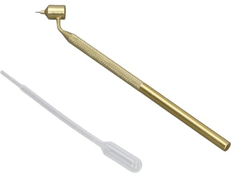 Fafeicy Rotulador de Pintura de Línea Fina Inclinada para Retoques de Coches, Pinceles con Gotero, Reparador de Arañazos y Astillas de Roca, Herramienta Artística multisuperficie. (0,4 mm)