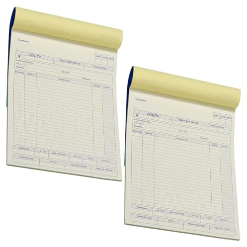 ANDINUS Packung mit 2 selbstdurchschreibenden Auftragsbüchern | 50 doppelte Blätter | A4 (21 x 28,5 cm) | kohlefreie Kopie | Professionelles Format (80072)