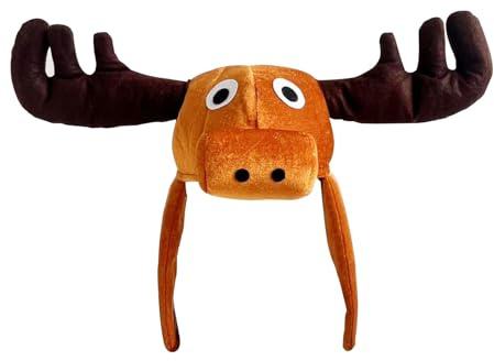Faxianther Fuzzy Faux Fur Cat Fox Moose Hooded Hats Men Women Cosplay Halloween Christmas Funny Cat Reindeer Costume Headwear