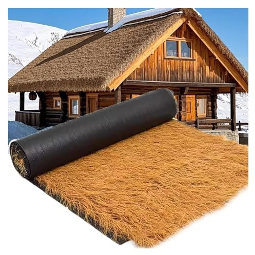 KanDuo Techo de Paja Artificial, Rollo for decoración Bares | sintética 0 Mantenimiento, Amarilla(0.5 * 12m(1.6 * 39.3ft))