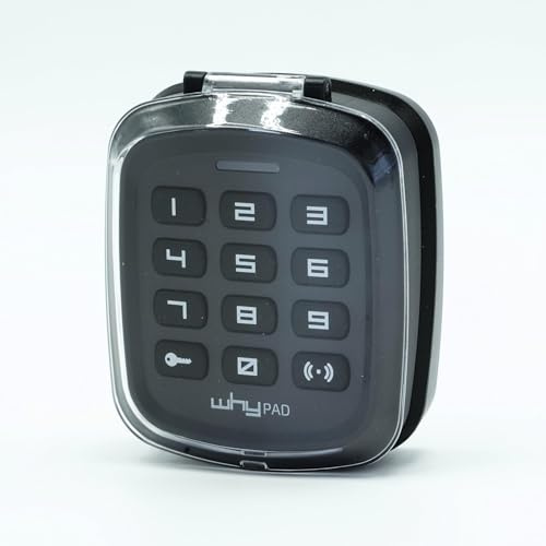 WHY EVO /WHY PAD 8991008 – Universal-Funkcode-Tastatur für Tor & Garage – Mehrfrequenz & Marken 433/868 MHz – fester Code & Rolling Code + 1 Goodies Domobi (schwarz – 8991008)