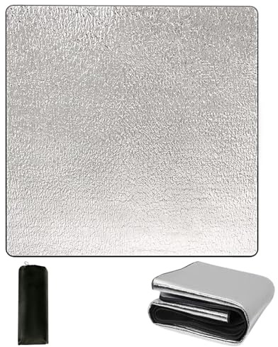Alu Isomatte Schaummatten Schlafmatte 200 x 200cm Faltbare Zeltmatte Isoliermatte Zeltmatte Bodenmatte Thermodecke Matte für Camping Wandern Reisen Festivals