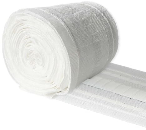 Gardinenband Kräuselband 6m x 8cm, Polyester Gardinenband zum Aufnähen, Weißes Vorhangband für Haken, Gardinen Kräuselband für Fenstervorhang, Türvorhang