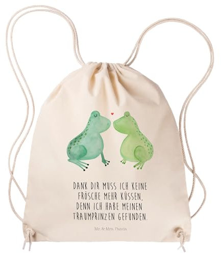 Mr. & Mrs. Panda Sportbeutel Frosch Liebe - Geschenk, Freund, Ehemann, Stoffbeutel, Hocheitstag, Tasche, Geschenk Freund, Heiraten, Paar, Sportbeutel