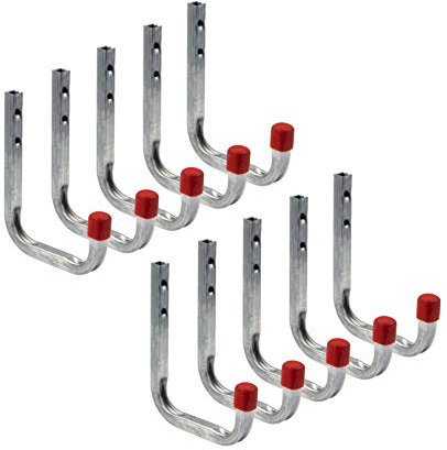 Gedotec Wandhaken Garage Montagehaken Lager Schwerlast-Haken aus Stahl | 115 x 140 mm | Stahl verzinkt | Tragkraft 30 kg | Haken-Set für Keller & Werkstatt | 20 Stück - Gerätehalter für Wand-Montage