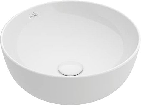 Villeroy & Boch Aufsatzwaschtisch Artis rund - modernes Aufsatzwaschbecken mit CeramicPlus - Waschschale aus robusten und langlebigen Keramik, alpinweiß