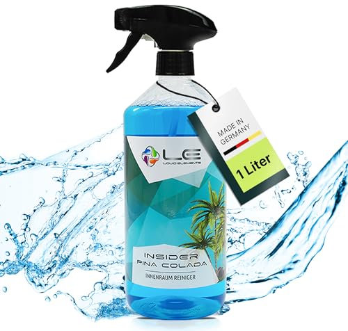 Liquid Elements – Insider Textil- und Innenraumreiniger 1 Liter – Cockpit Reiniger für Kunststoff, Leder, Polster & Armaturen – Cockpitpflege Auto Innenraum Pina Colada Duft