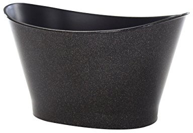DARO DEKO Pflanz-Gefäß Schale M - 31,5cm schwarz Glitter