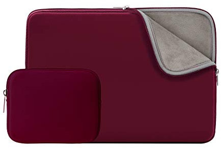 RAINYEAR 13,3 Zoll Laptop Hülle Laptophülle Schutzhülle Laptoptasche Schutzhülle mit Zubehör Tasche Kompatibel 13 PC Notebook Chromebook, und 14 MacBook M1 Pro A2442(Rot,Aktualisierte Version)
