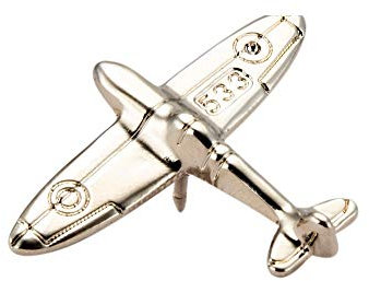 Knighthood Broche pour homme en forme d'avion argenté pour manteau, costume, cadeau de mariage, fête, col de chemise, accessoires, Métal