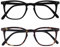 OPULIZE Bex Reading Glasses 2 Pack Large Square Cool Designer Frame Spring Hinges Scratch Resistant Matt Black Brown Mens Womens RR64-12 +2.00