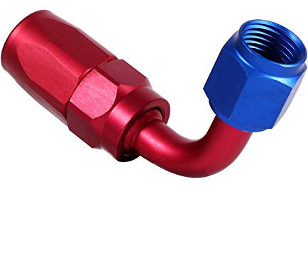 Raccordo tubo flessibile olio combustibile AN6 Racing Olio/Tubo benzina Estremità tubo flessibile Raccordo maschio girevole Adattatore Blu Rosso Colore(AN6-90°)