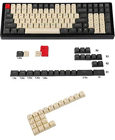 YMDK Laser Inciso UK Italiano Spagna Tedesco ISO Profilo OEM Spessore PBT Keycap per MX Tastiera Meccanica YMD96 KBD75 104 87 61 (Carbon Italian ISO)