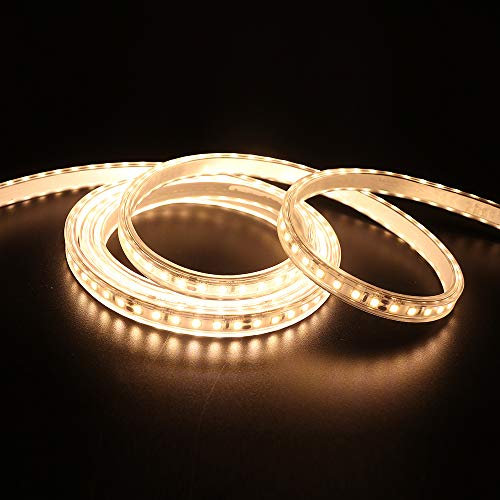 XUNATA 12V LED Strip 2835 SMD Flexibel Streifen Leiste Lichtband Stripe Lichtleiste Innen Deko Lichter, Wasserdicht IP67, 120LEDs/M (Warmweiß, 2M)