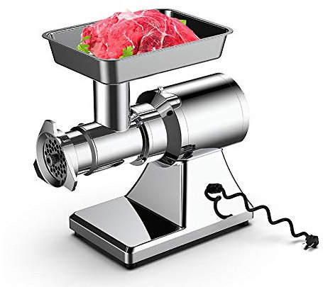 Tritacarne Elettrico Professionale Acciaio Inox, Per Carne e Salsiccia - Robot da Cucina, Macinazione Rapida,1500W