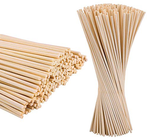 400STK 20cm 3mm Bambus Rund Holzstäbchen Dübelstangen Holzstäbchen zum Basteln Diffusor Rattanstäbchen Aroma Stick Bambus Rundholz Bastelholz Bastelhölzer Naturholz Universal Bastelbedarf