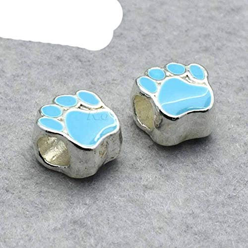 5 Stück/Packung einzelne horizontale Löcher Metall-Fußabdruck Perlen für Armband Lochgröße: 6 mm.