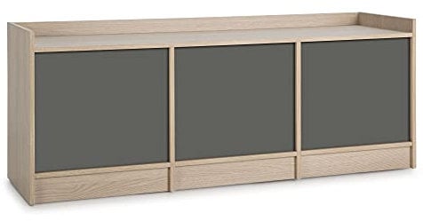 VS Venta-stock Mobile per TV Moscú 3 Ante, Color Rovere/Grigio, 139 cm (Larghezza) 40 cm (profonditá) 54 cm (Altezza)