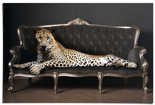REINDERS Poster, Leopard Chic, Hobbyraum, Poster, Wanddeko, Room Decor, 150 gr. glänzend Bilderdruckpapier, Schwarz, 61x91,5cm