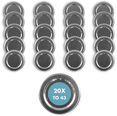 20 St. Ersatzdeckel Twist-Off-Deckel 43 mm silber für Gläser und Glasflaschen, Milchflaschen und Einmachgläser, Deckel für Marmeladen, Honig, Feinkost, Gewürzgläser mit Gebrauchsanweisung