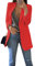 YMING Femme Vestes Affaires Automne Travail Blazer Affaires Costume À Manches Longues Blazers Rouge M
