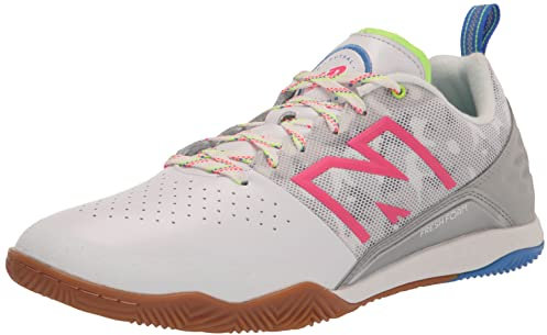New Balance Men's Fresh Foam Audazo V6 Pro Suede In Soccer Shoe, White/Bright Lapis/Alpha Pink, 44 EU