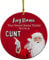 Funny Secret Santa Gift Personalised Wooden Christmas Tree Decoration Rude Xmas Bauble Hanging Round Ornament For Work Colleague Office Work