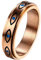 JewelryWe Schmuck Fidget Angst Ring Damen Herren 5mm Augen von Gott Edelstahl Drehbarer Anti Stress Band Bandring mit Gravur, Rosegold Größe 62