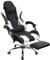 Panana Gaming Racing Desk Chair Adjustable Hight Swivel Chair with Lumbar and Head Pillow (White)
