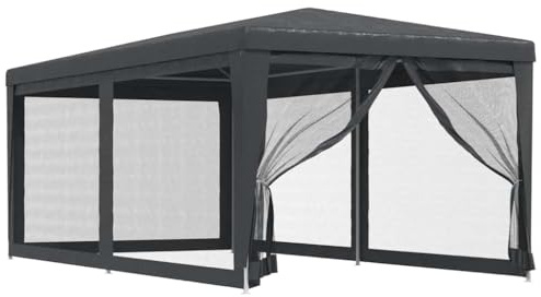 vidaXL Tente de fête avec 6 parois latérales en Maille Anthracite 3x6m