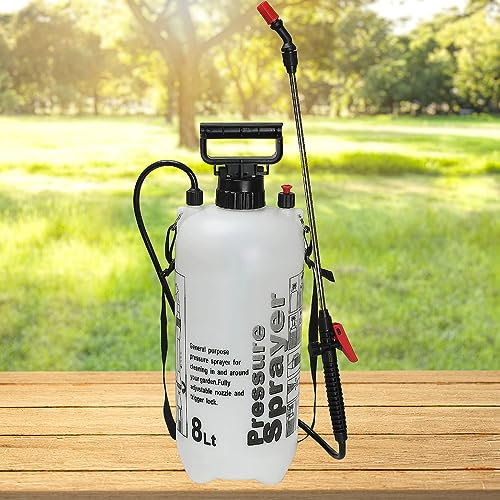 Pressure Pump Sprayer – 8L Garden Sprayer with Adjustable Jet/Mist Nozzle, 60cm Spray Lance & Carry Strap, Leakproof Heavy-Duty Tank, Ideal for Weed Killer, Fertiliser, herbicides, Pesticides – Meown