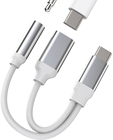Dongle per cuffie da tipo C a 3,5 mm (2 in 1) Cavo di ricarica DAC adattatore jack USB-C caricatore splitter audio AUX cavo compatibile con Samsung Galaxy S20 S21 FE S22 S23 Ultra Note S10 iPad Air 4