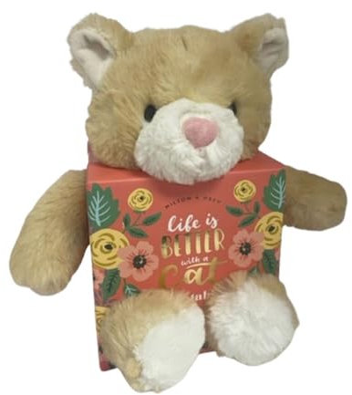 MILTON & DREW Cuddly Kitten I Cat Heatable Stuffed Toy I Hot or Cold Insert I Lavender Scented I Funky Gift Box