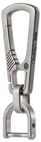 KeyUnity KM17SW Titan-EDC-Karabiner-Schlüsselanhänger mit D-Ring, Schnellverschluss-Karabiner-Schlüsselanhänger für Männer