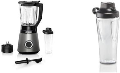 Bosch Standmixer VitaPower Serie 4 MMB6174SN, verbesserte Version & e MMZBT01B, Smoothie-ToGo-Flasche 0,6 L
