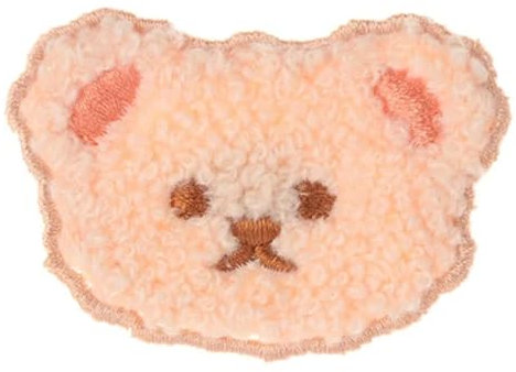 Bären Stickerei Aufnäher Bärenaufnäher DIY Dekoration für Kinderkleidung Aufnäher Brauner Aufnäher Beiger Aufnäher Patch Gesticktes zum Aufbügeln (Rosa)