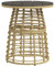 Outsunny Table Basse de Jardin, Table d'appoint extérieur Ronde en résine Aspect rotin métal et Plateau Composite, Ø 45 x 50 cm Naturel