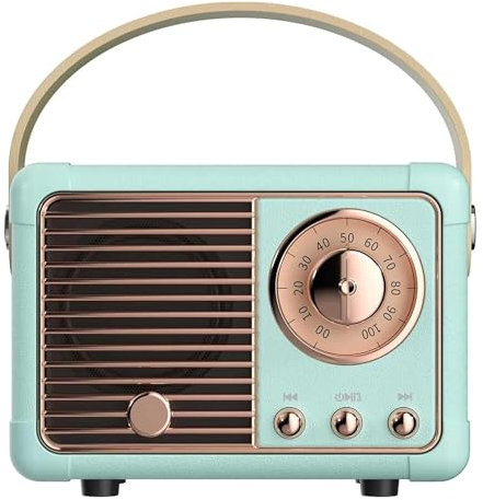 Altoparlante Bluetooth Portatile Speaker Bluetooth Vintage Wireless Compatto per Interno ed Esterno Regalo Amica Decorazioni Casa Regali di Compleanno per Ragazzi Adolescenti, Ragazze, Uomini (Blu)