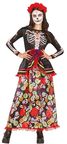 FIESTAS GUIRCA Kostümset Day of the Dead mit Kleid und Blumen-Stirnband