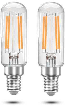 Aurax 4W LED Cooker Hood Bulbs E14 Extractor Fan Bulb 40W Range Hood Bulb Replacement for Fridge/Extractor Fan/Cooker Hood/Oven Hood, T26 E14 Small Edison Screw Applicance Lamp Warm White 2700K, 2 Pcs