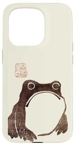 Grumpy Japanese Frog Cute Cottagecore Frogie Case for iPhone 15 Pro